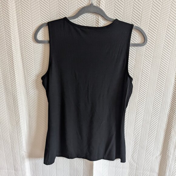 Talbots Black Tank Top Sleeveless Rayon Spandex Knit Size Medium Minimalist - Picture 3 of 5